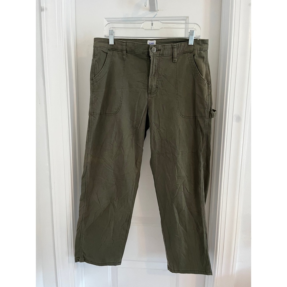 Lee‎ Workwear Olive Green Carpenter Pants Herringbone Straight Leg